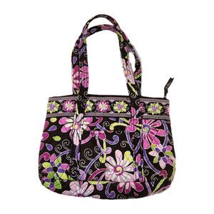 Vera Bradley Tote Bag Purple Punch Quilted Shoulder Purse Handbag Retired Rare